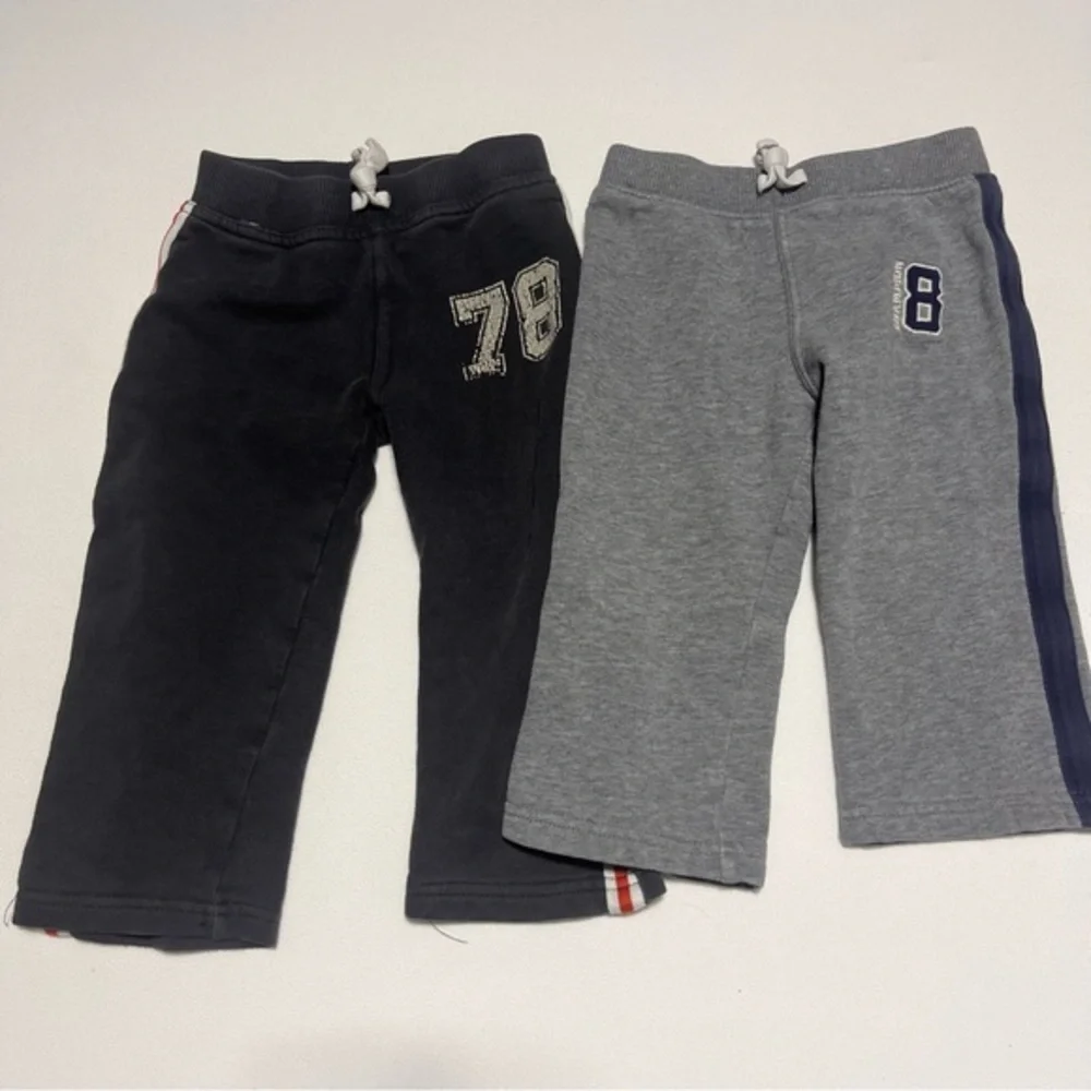 Carter's Black and Gray Kids Set of 2 Joggers with Sporty Patches
